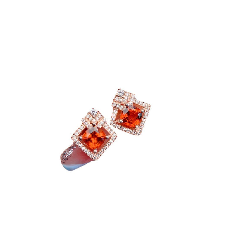 Silver Garnet Earrings